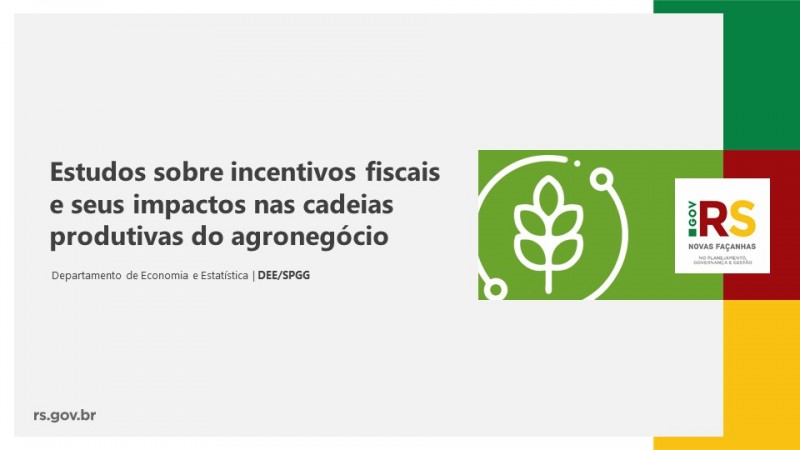 CAPA DEE Estudos sobre incentivos fiscais e seus impactos nas cadeias produtivas do agronegócio